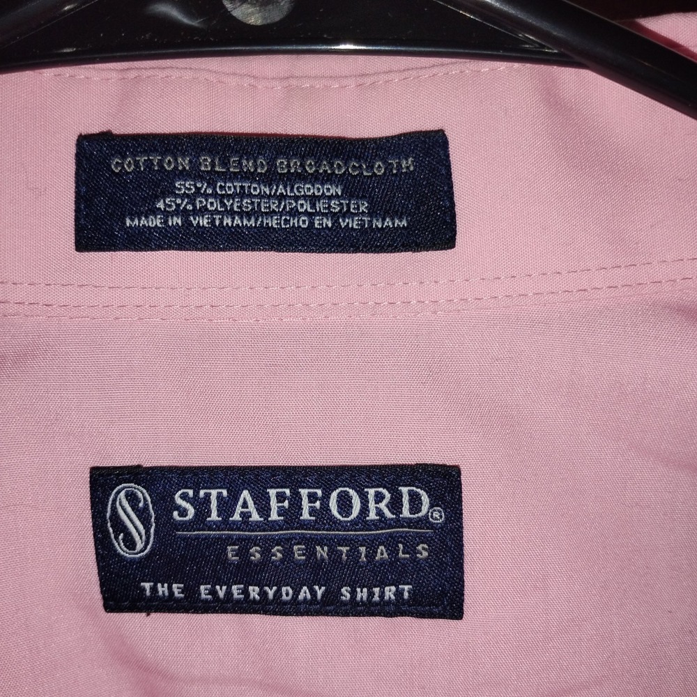 Stafford ,171/2,Cotton Blend Broadcloth,Everday button down shirt men
